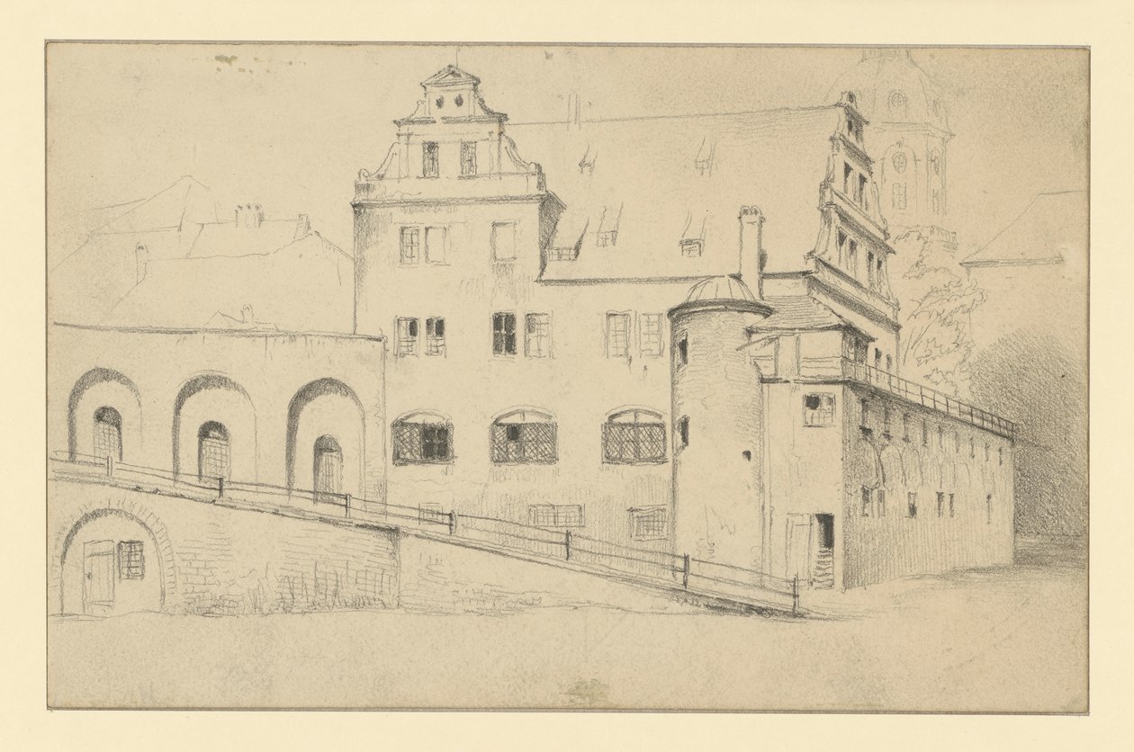 Kanzleihaus in Dresden vom Stallhof gesehen von Adolph Menzel