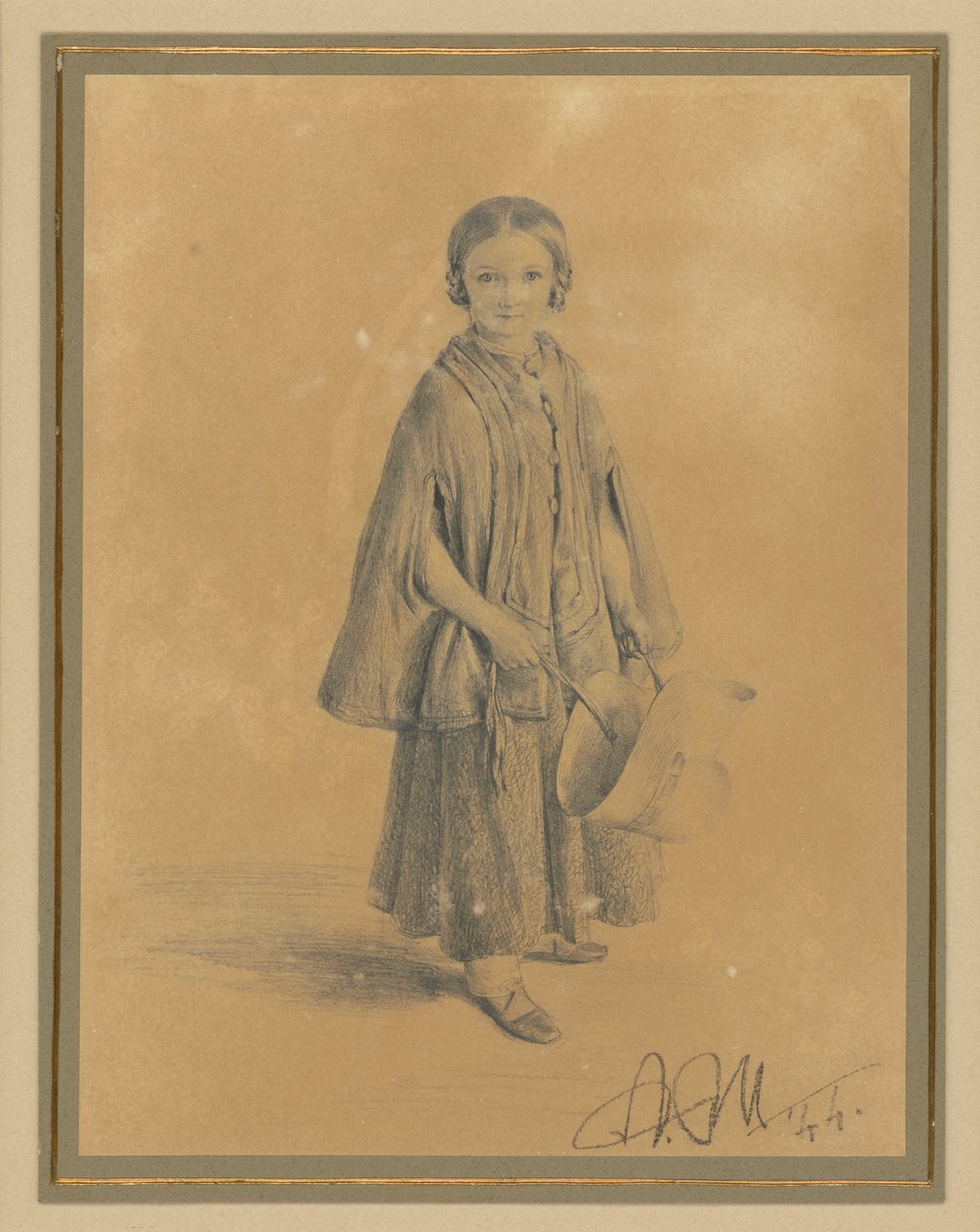 Kinderbildnis der Constanze Beling, geb. Martini. Tochter des Kreisgerichtsrats Carl Martini und dessen Ehefrau Pauline Martini von Adolph Menzel