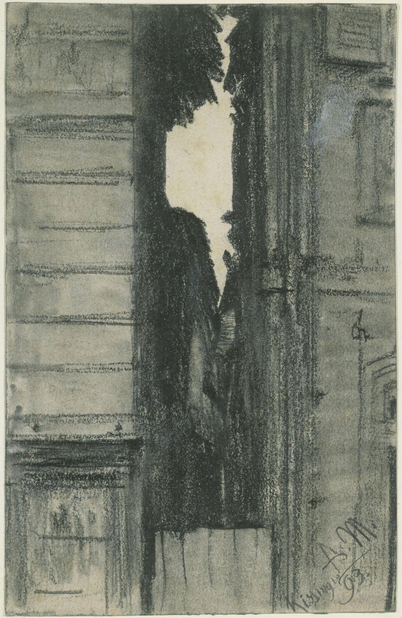 Kissingen: Enger Durchblick zwischen zwei Häusern von Adolph Menzel