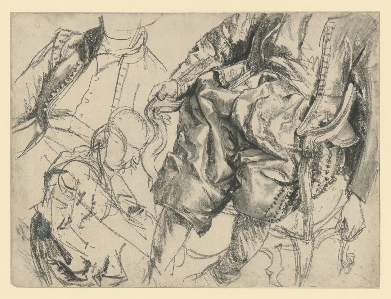 Modell im Prunkkleid des Kurfürsten Johann Georgs I. von Sachsen in drei Ansichten, Historisches Museum, Dresden von Adolph Menzel