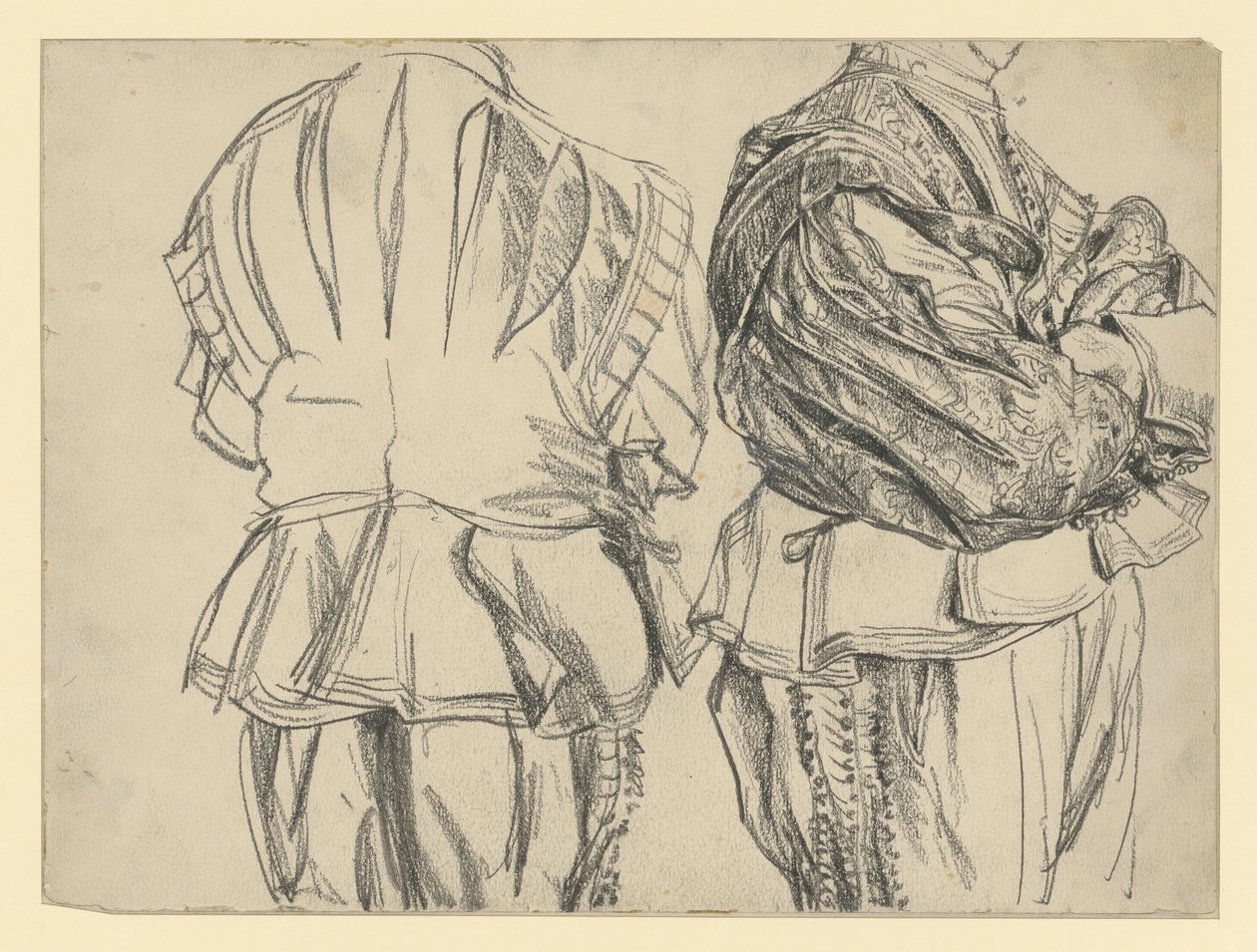 Modell im Prunkkleid des Kurfürsten Johann Georgs I. von Sachsen in zwei Ansichten, Historisches Museum, Dresden von Adolph Menzel