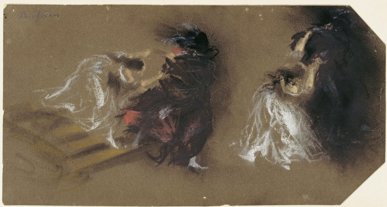 Zwei Szenen aus Mozarts "Don Giovanni" von Adolph Menzel