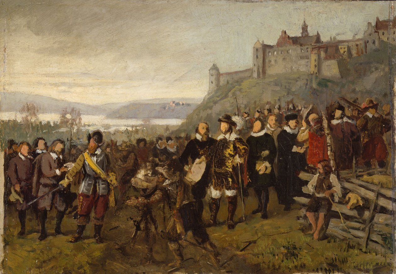 Gründung Christianias durch Christian IV. Skizze von Adolph Tidemand