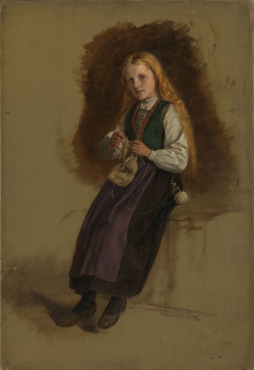 Porträt von Syneve Larsdatter aus Vikør von Adolph Tidemand