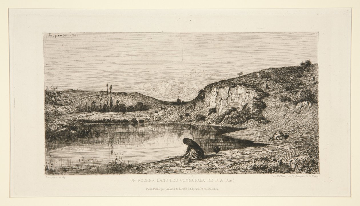 Ein Felsen in den Gemeindewiesen von Rix (Ain) von Adolphe Appian