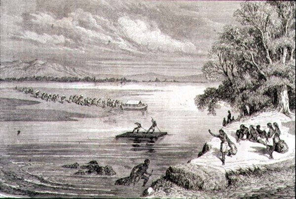 Überquerung des Colorado River in den 1860er Jahren von Adolphe Gusman