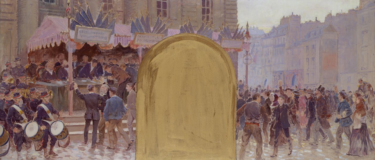Einschreibung der Freiwilligen, Place du Panthéon von Adolphe Gustave Binet