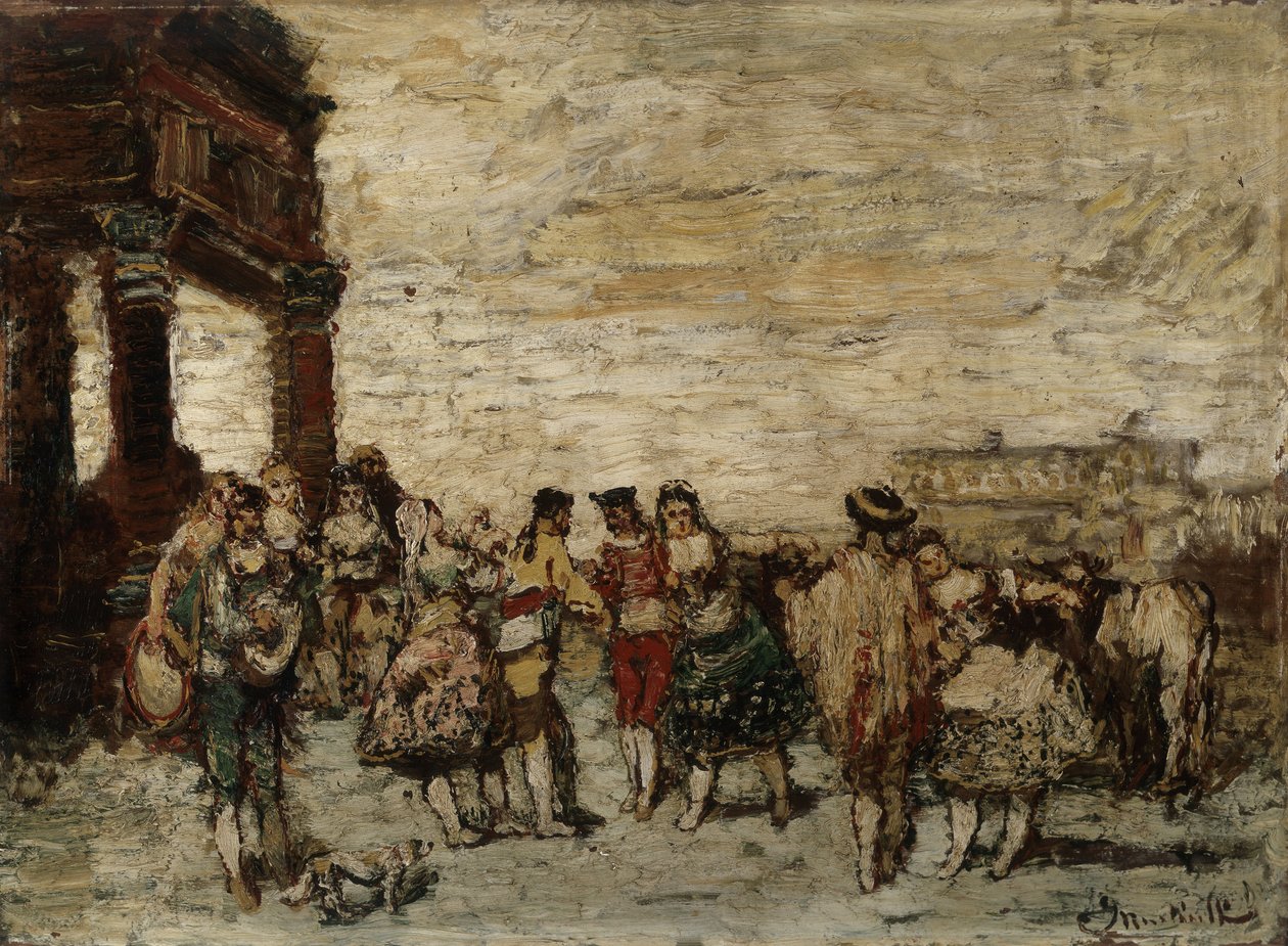 Party in Spanien Gemälde von Adolphe Monticelli (1824-1886) Dim 36,5x48 cm Musée Grobet-Labadie von Adolphe Joseph Thomas Monticelli