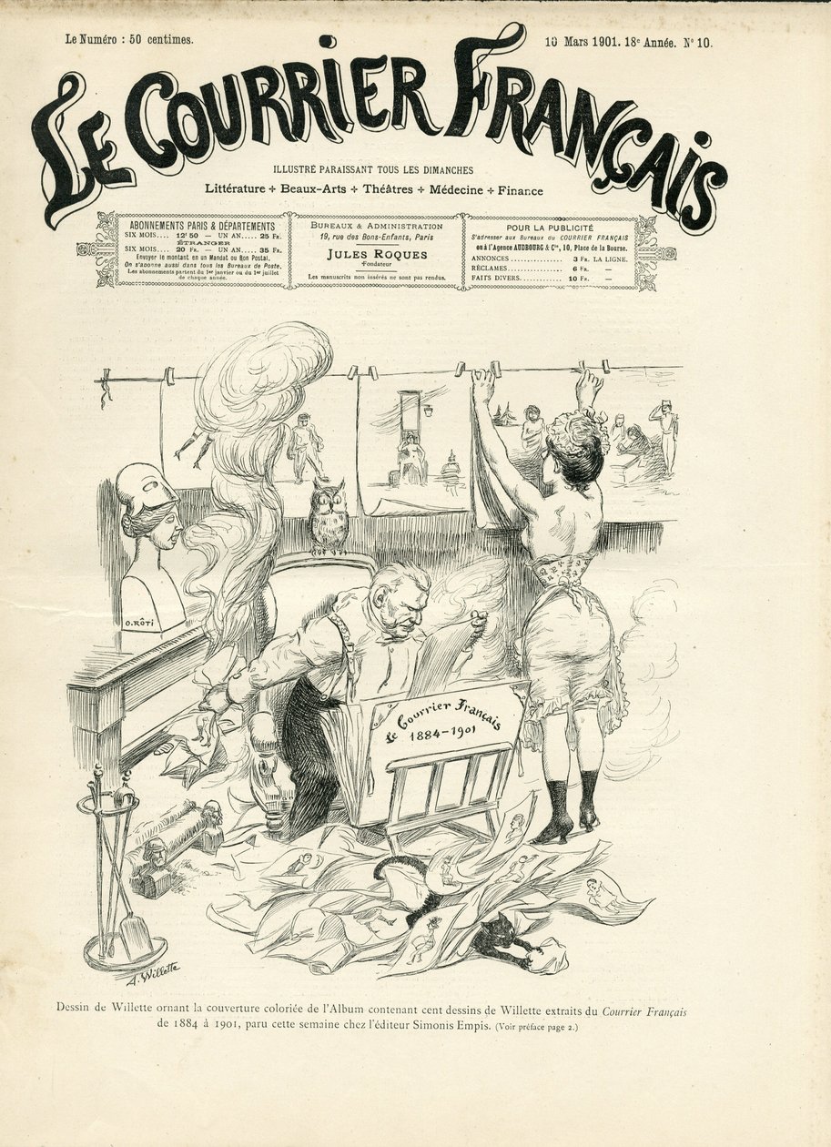 Illustration von Adolphe dit Willette (1857-1926) für das Titelblatt von Le Courrier français von Adolphe Leon Willette