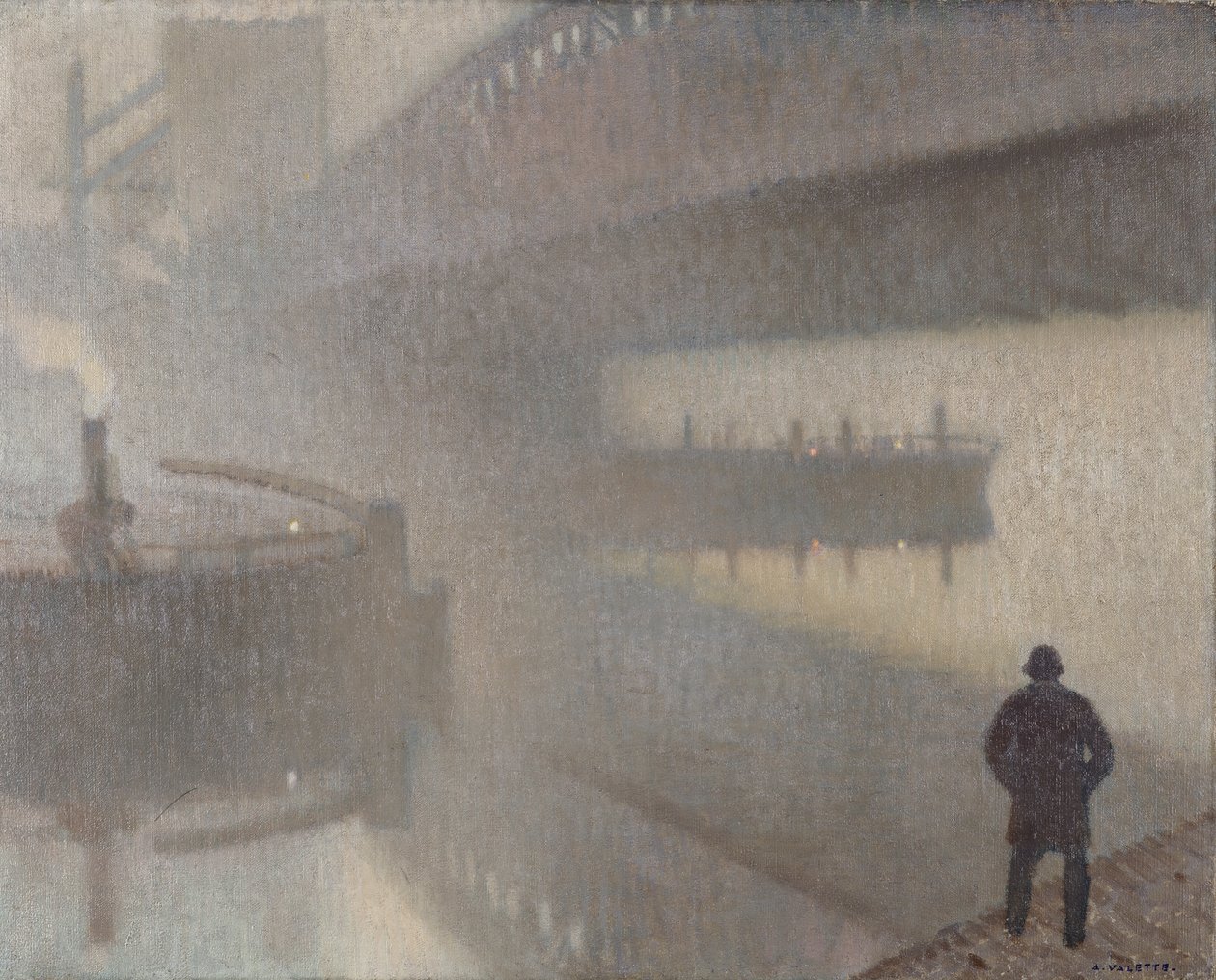 Unter der Windsor-Brücke am Irwell, Manchester von Adolphe Valette