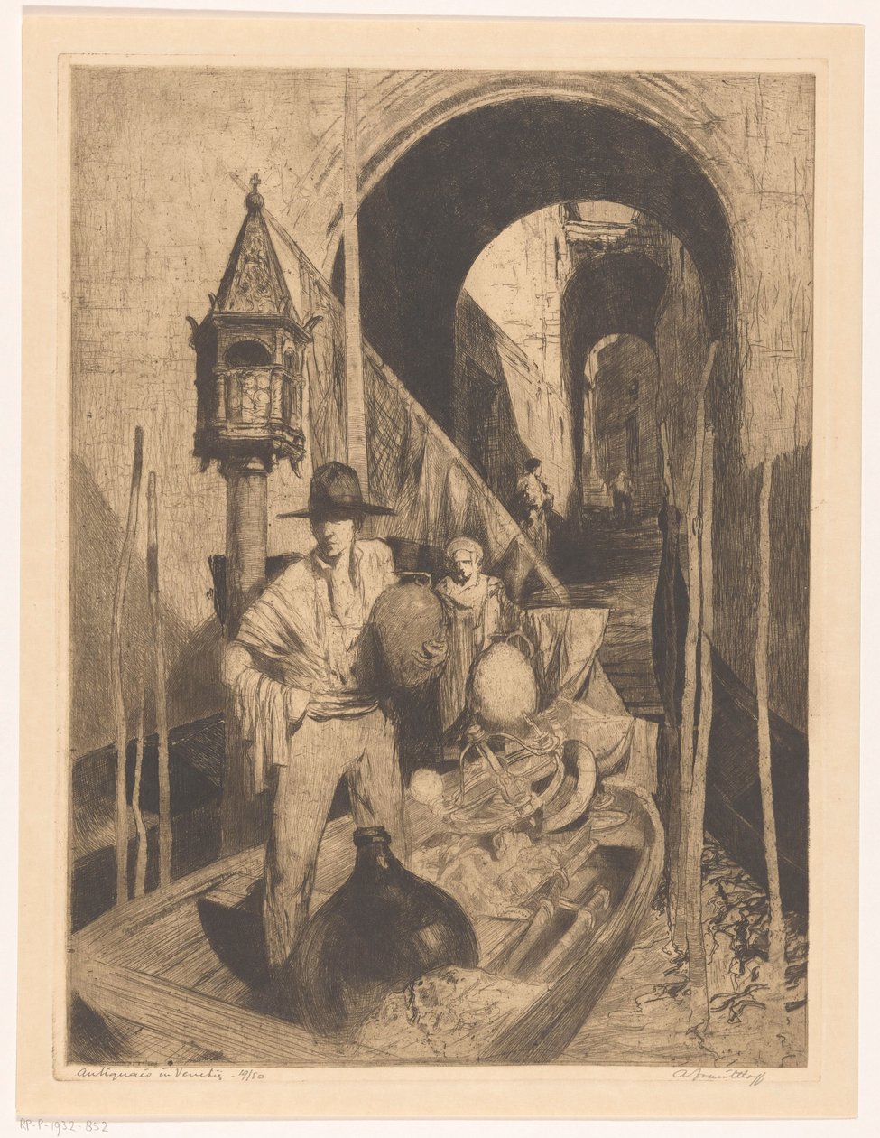 Antiquar in Venedig von Adriaan J. van 