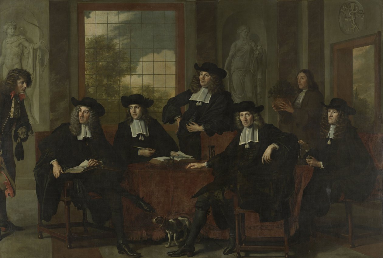 Die Superintendenten des Collegium Medicum in Amsterdam, 1683 von Adriaen Backer