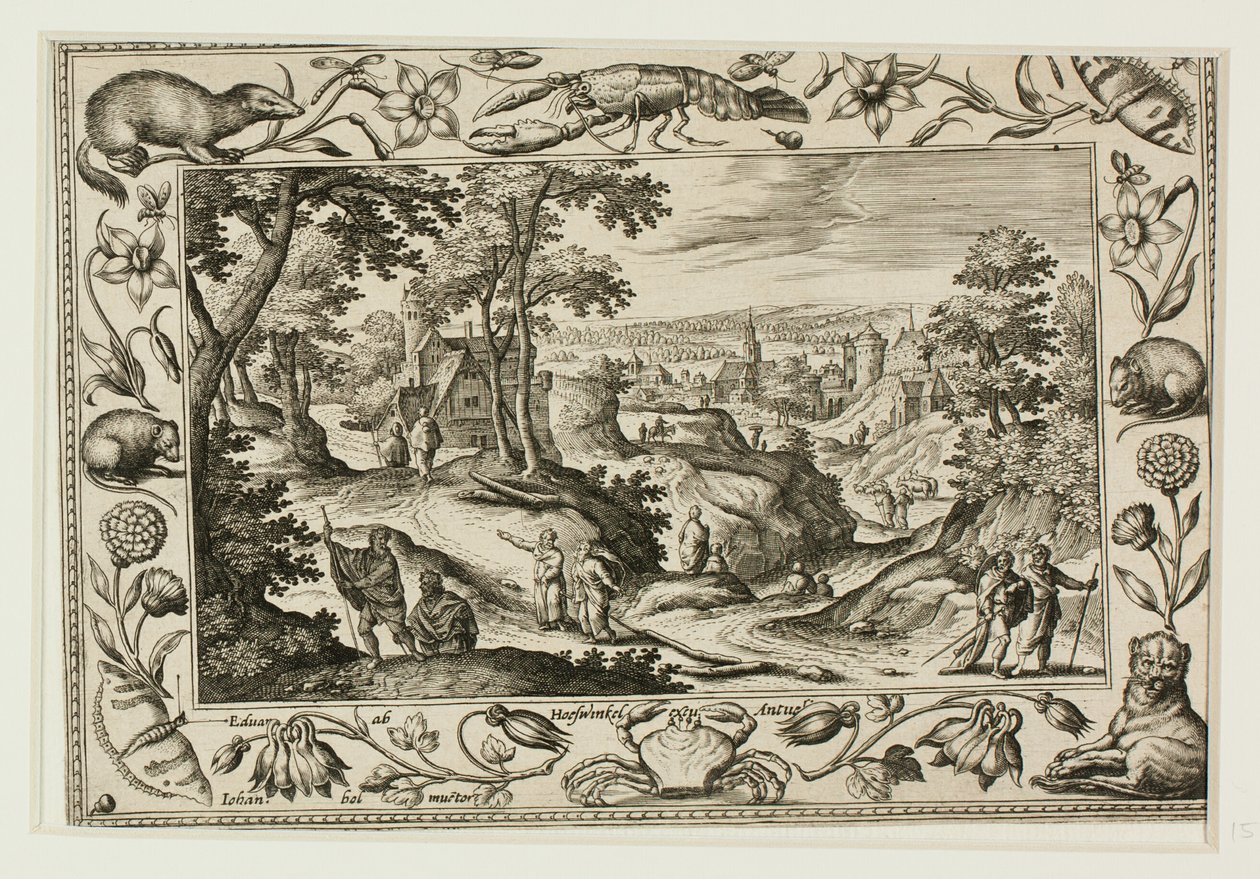 Die Aussendung der Apostel, aus Landschaften mit alten und neuen Testamentsszenen und Jagdszenen von Adriaen Collaert