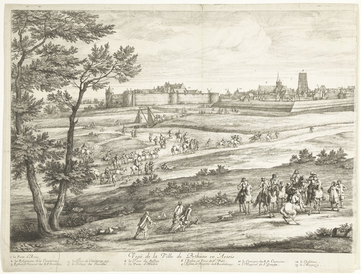 Ansicht von Bethune (linkes Blatt) von Adriaen Frans Boudewyns