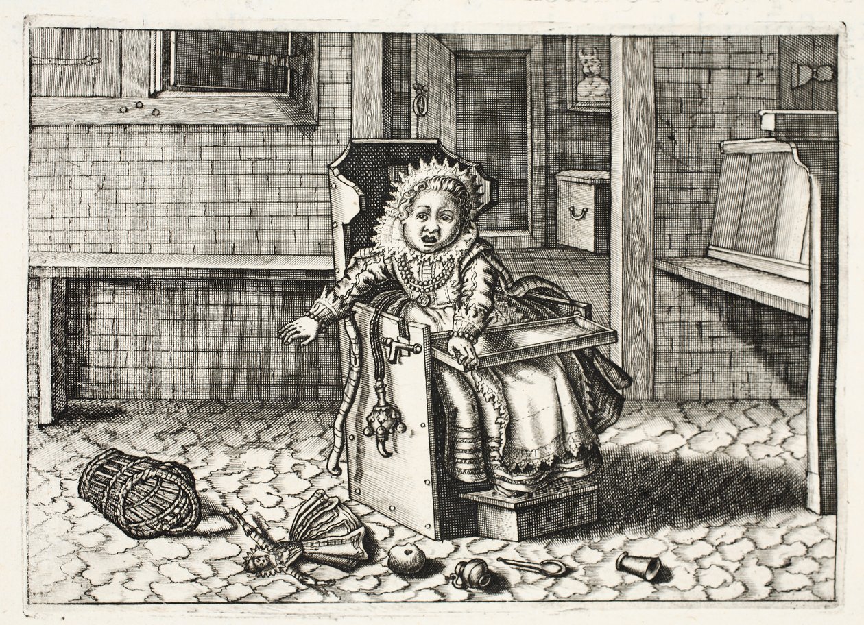 Baby weint nach seinen Spielsachen, Illustration aus 