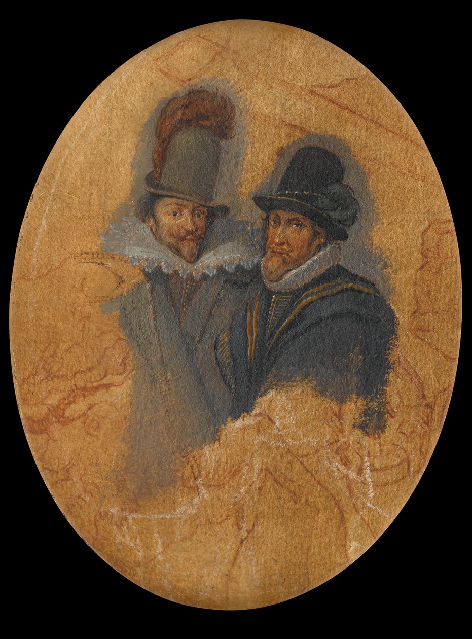 Porträt von Prinzen Maurits (1567-1625) und Frederik Hendrik (1584-1647) von Adriaen Pietersz van de Venne