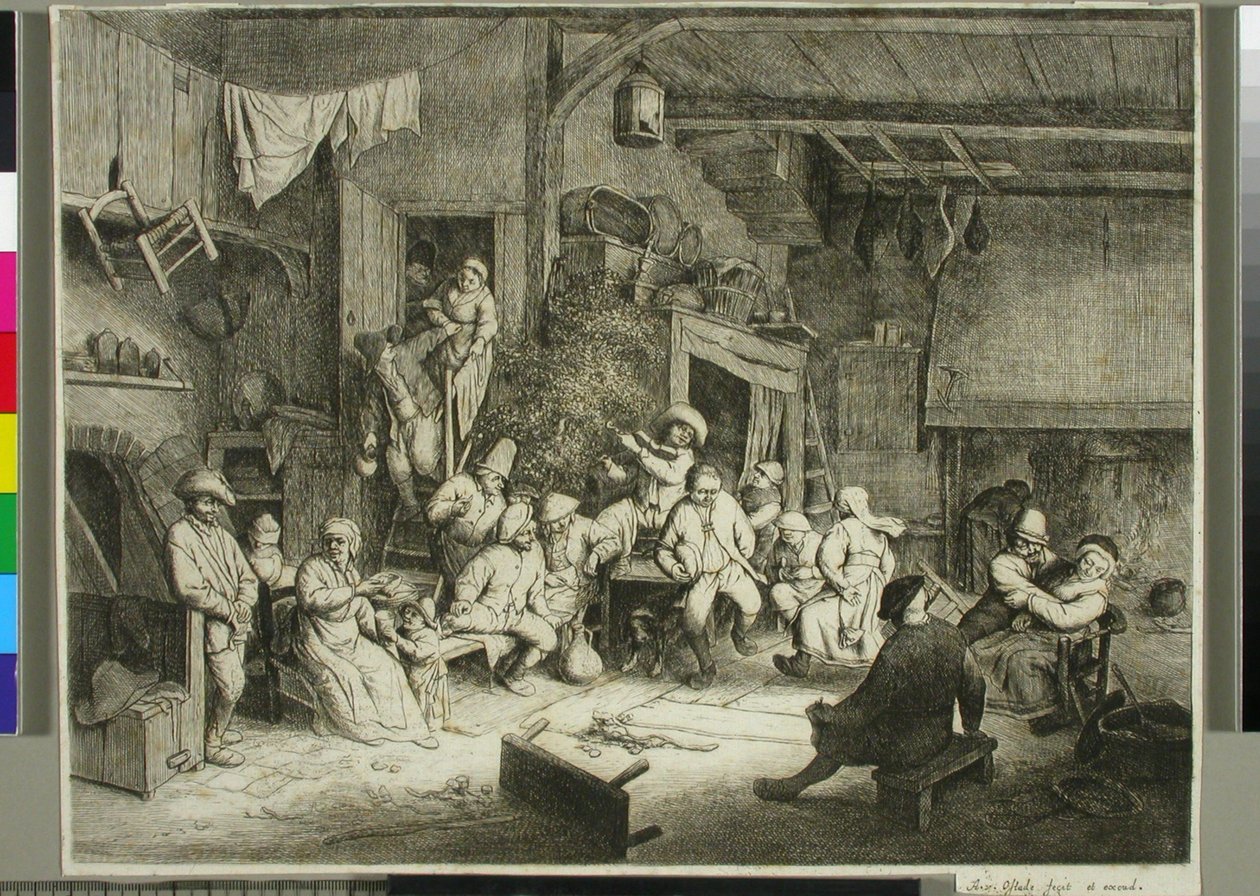 Tanz in einer Schenke von Adriaen van Ostade
