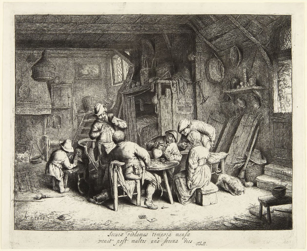 Der Feinschmecker in Gesellschaft (Das Frühstück) von Adriaen van Ostade