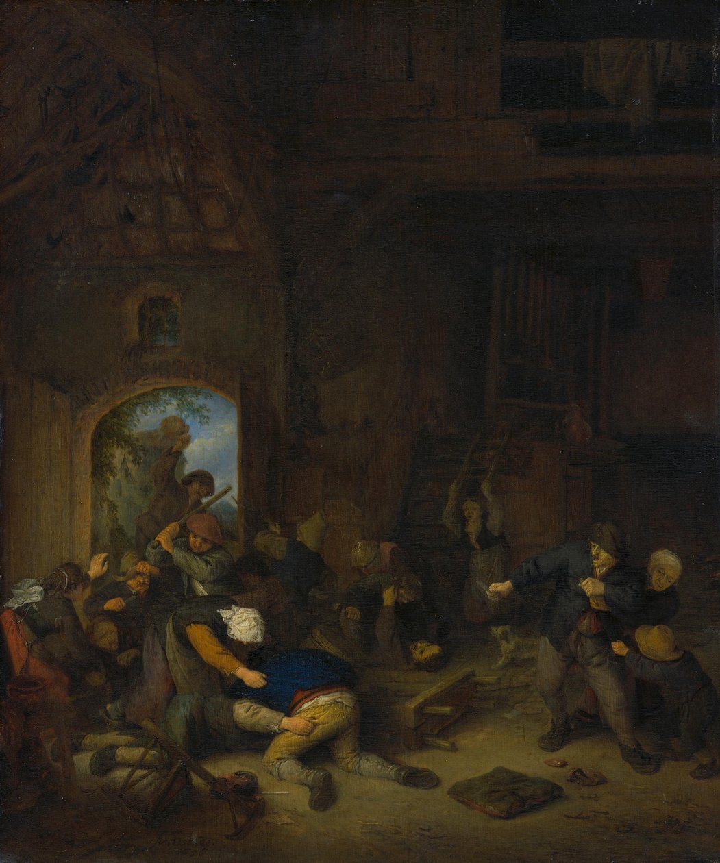 Raufende Bauern von Adriaen van Ostade