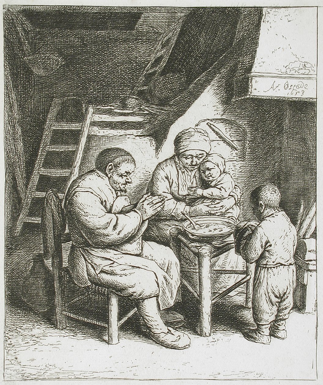 Das Tischgebet von Adriaen van Ostade