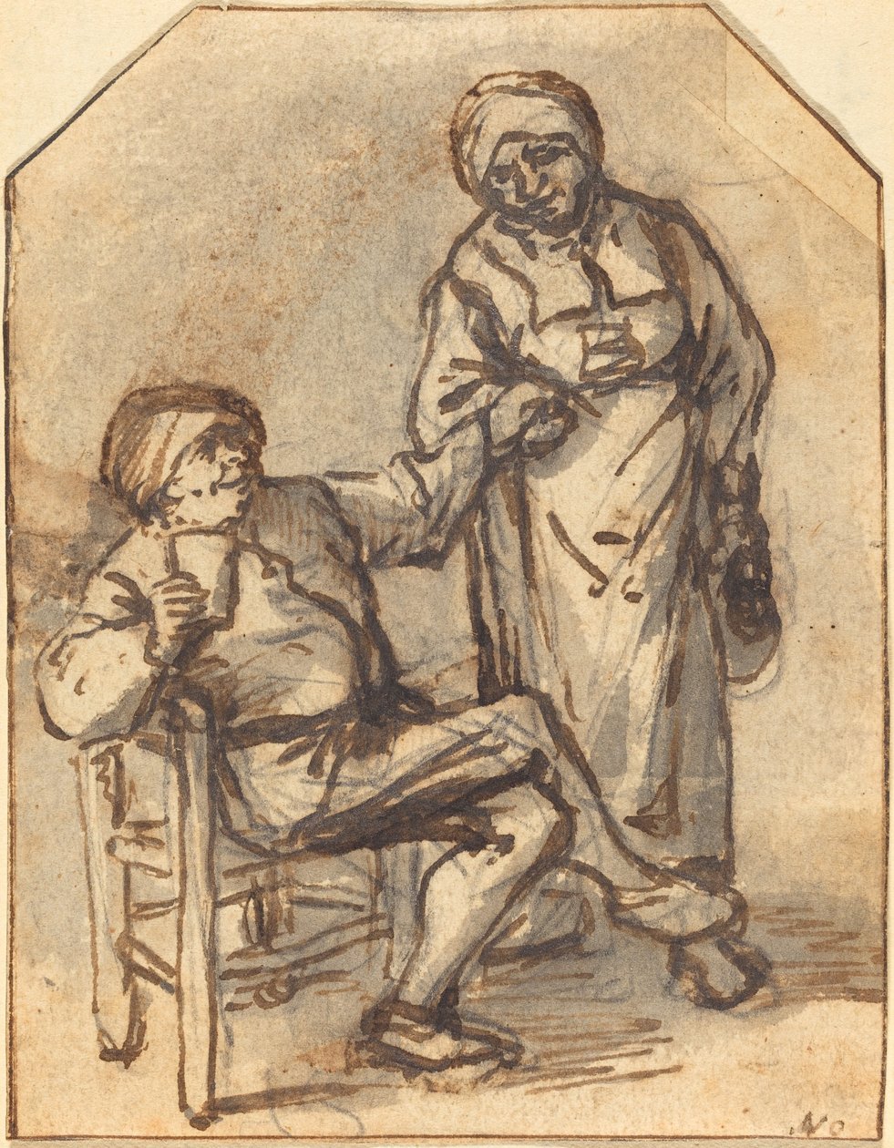 Zwei Bauern beim Trinken von Adriaen van Ostade