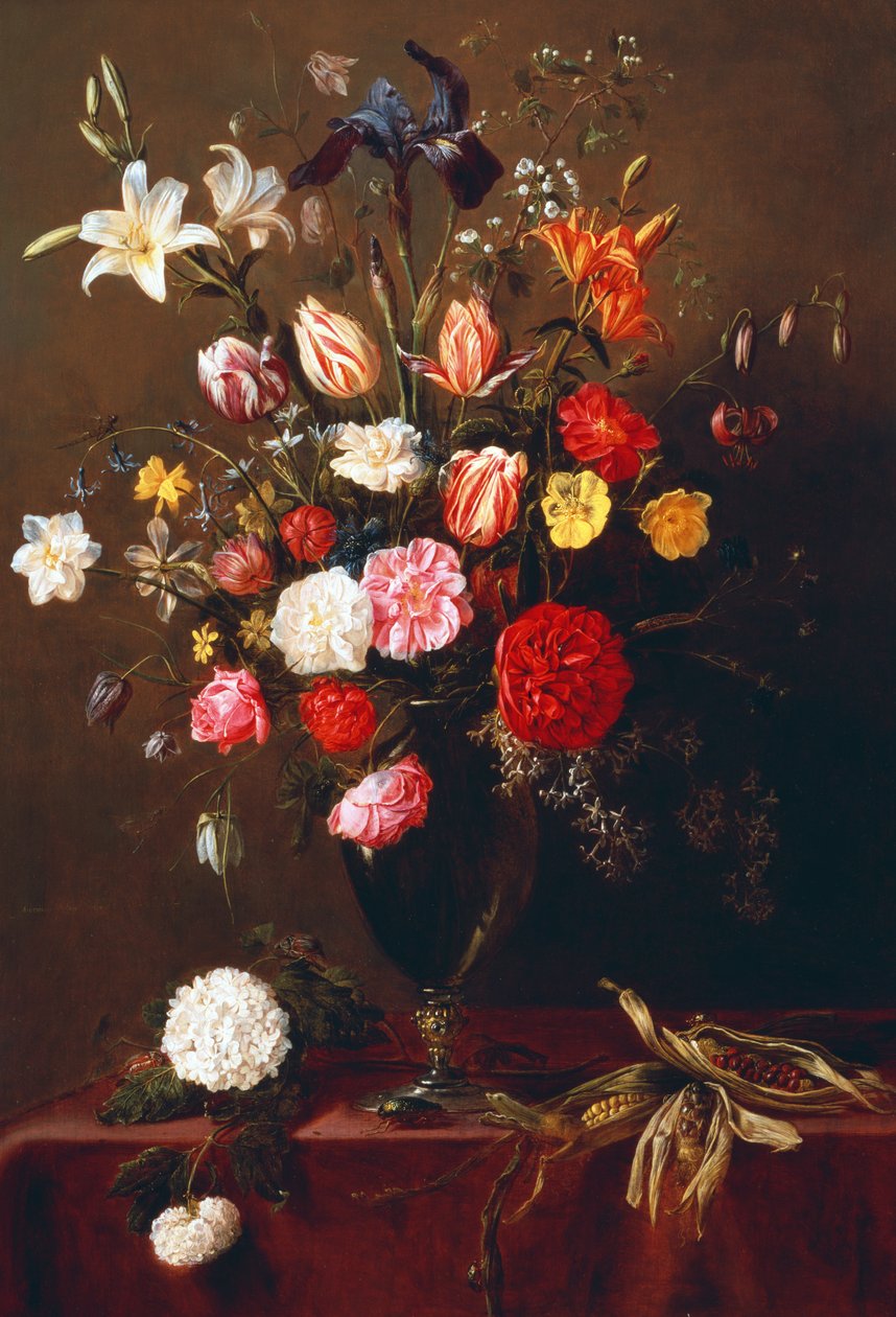 Stillleben mit Blumen von Adriaen van Utrecht: Kunstdruck