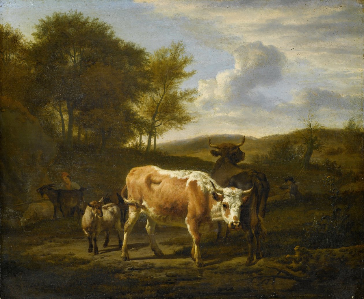 Gebirgige Landschaft mit Kühen, 1663 von Adriaen van de Velde
