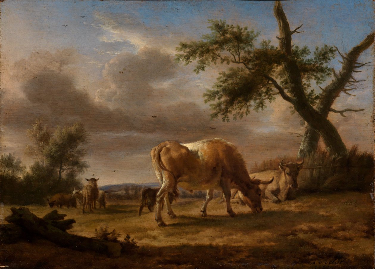 Weidende Rinder und Schafe von Adriaen van de Velde