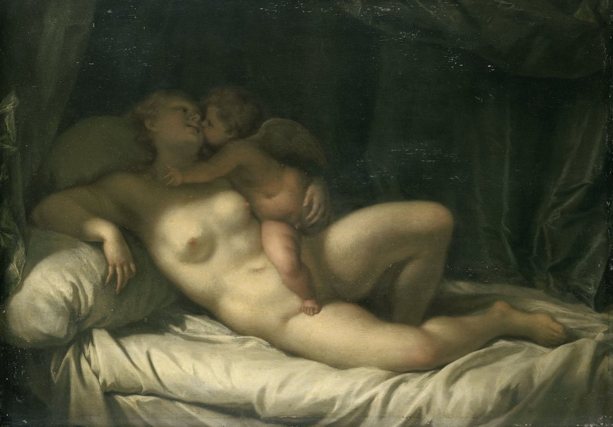 Amor küsst Venus von Adriaen van der Werff (manner of)