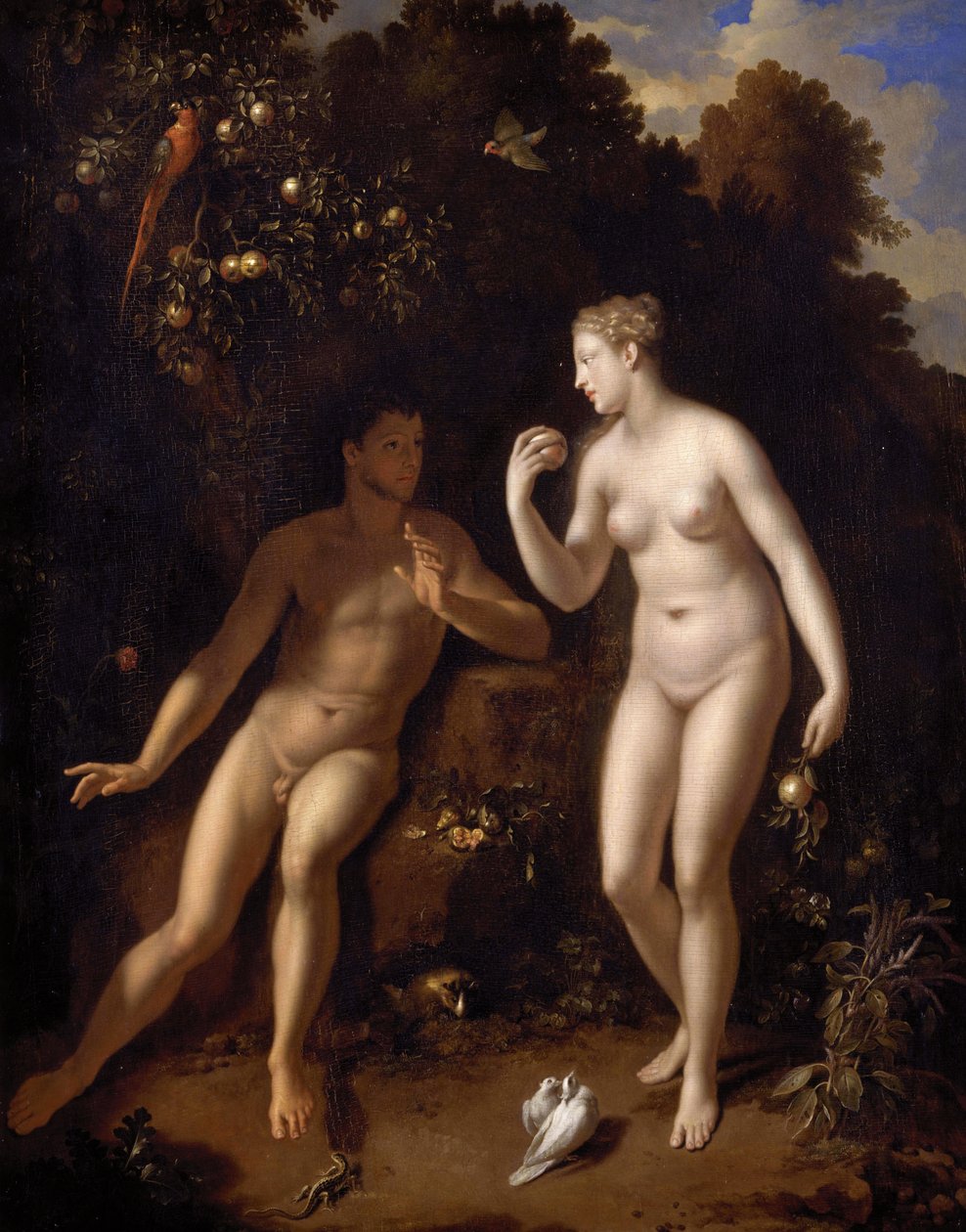Adam und Eva bei dem Baum der Erkenntnis von Gut und Böse von Adriaen van der Werff