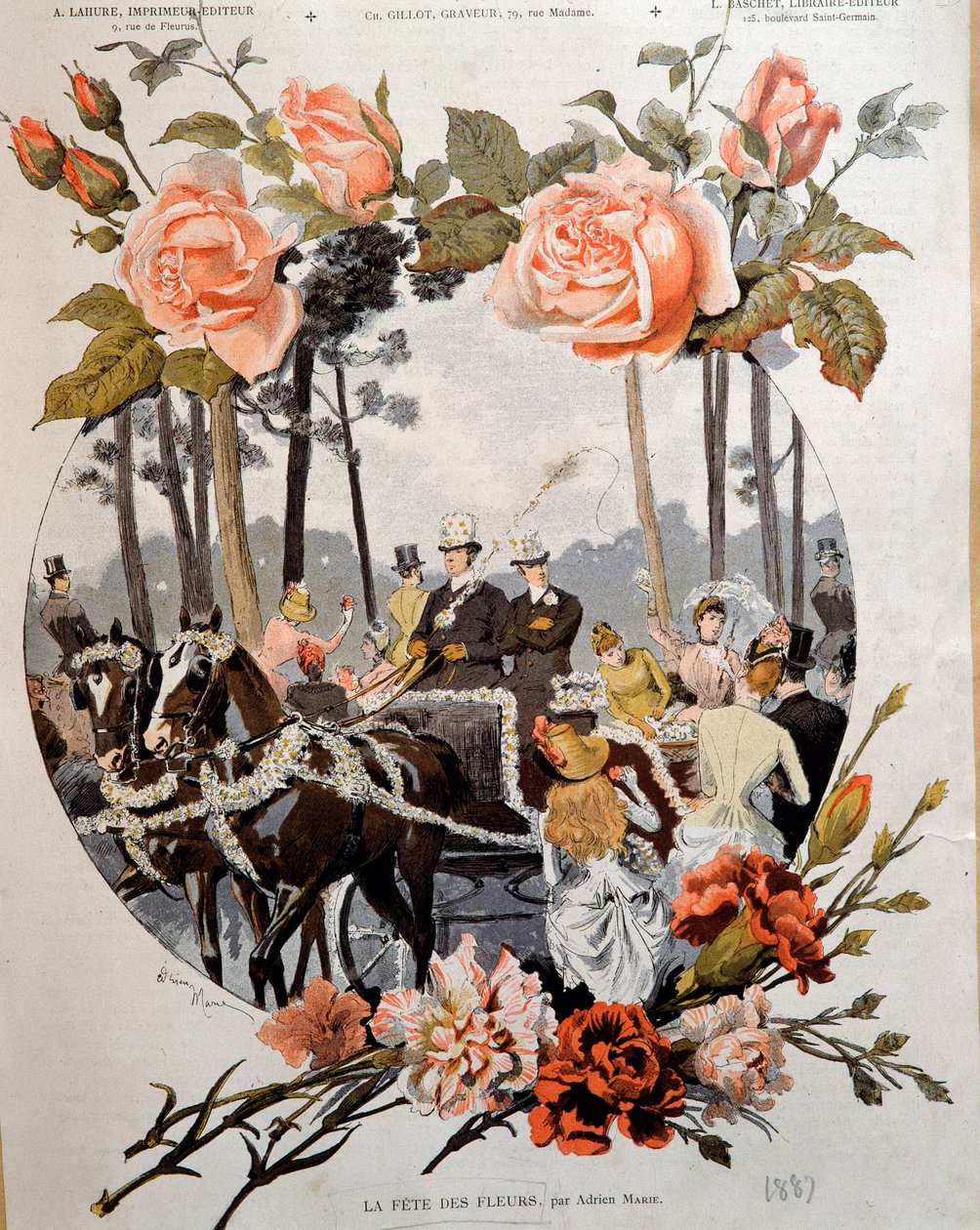 Das Blumenfest. Zeichnung von Adrien Marie von Adrien Emmanuel Marie