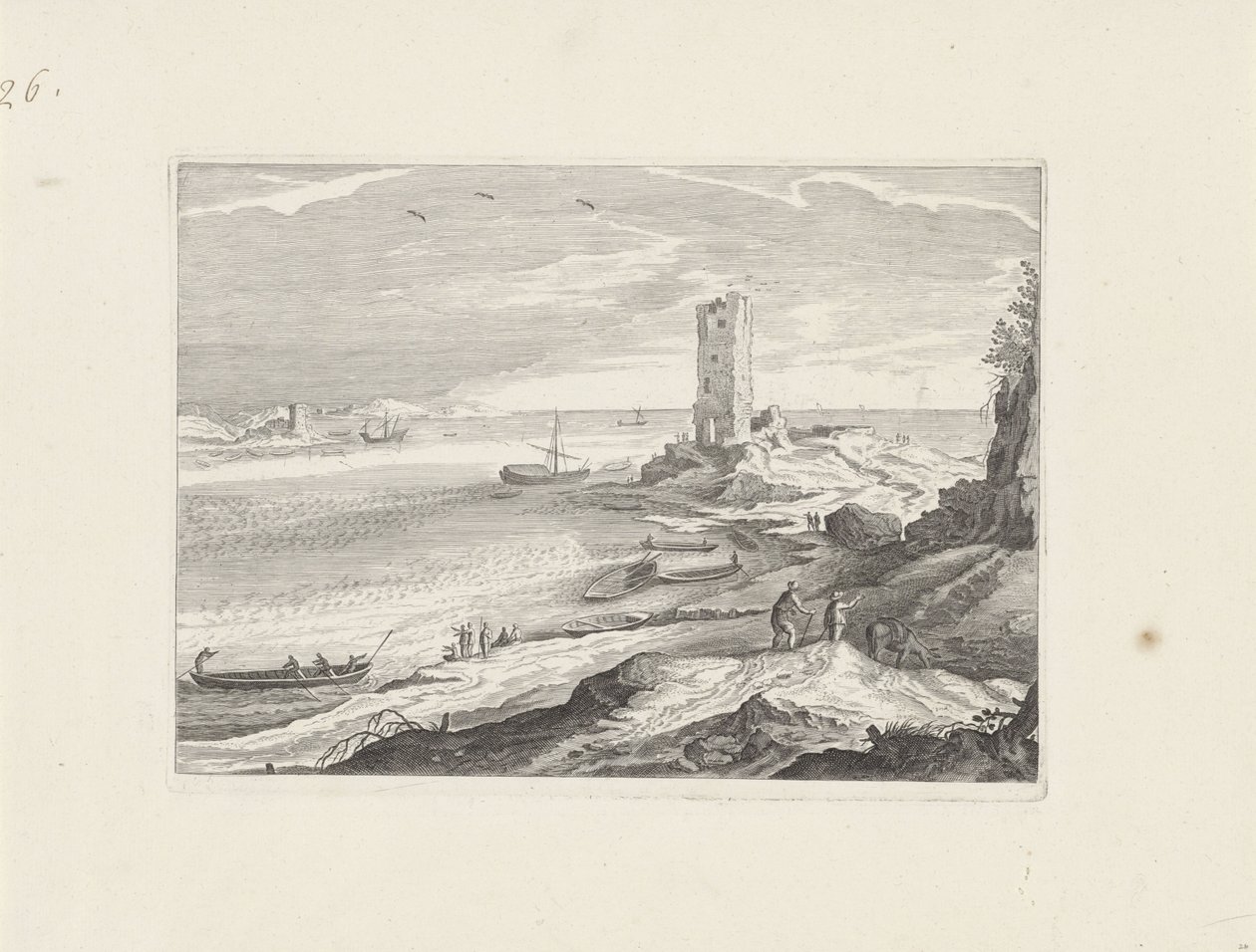 Meeresansicht mit der Ruine eines Turms von Aegidius Sadeler (II) (attributed to)
