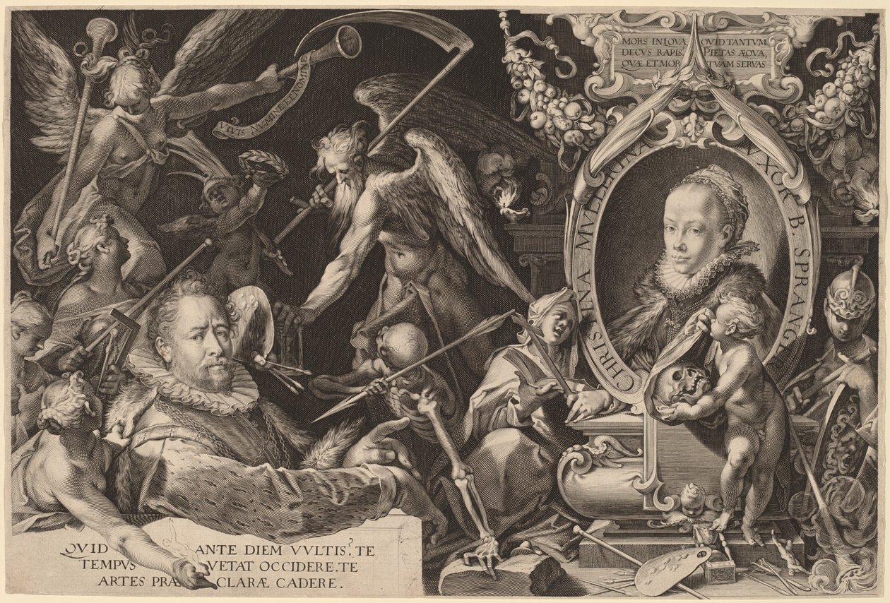 Bartholomaeus Spranger und seine verstorbene Frau Christina Muller von Aegidius Sadeler II, after Bartholomaeus Spranger