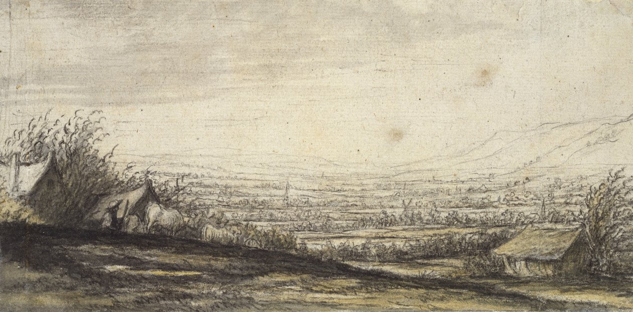 Weite Landschaft mit Hütte und Vieh von Aelbert Cuyp