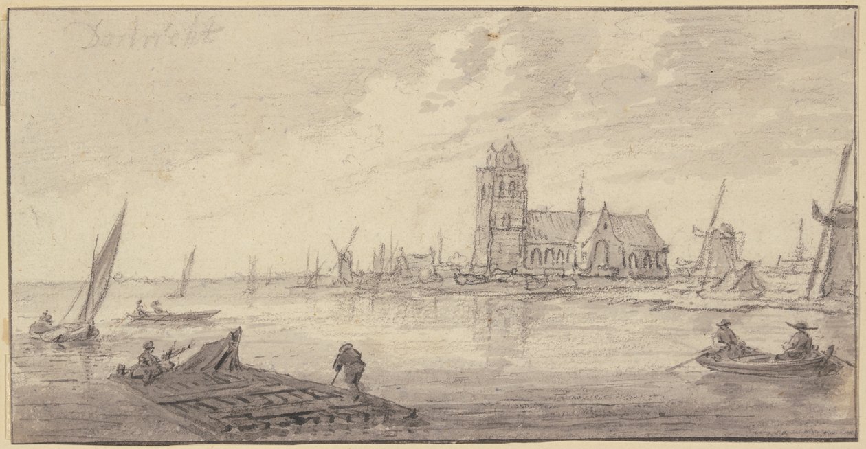 Flößer vor Dordrecht von Aelbert Cuyp