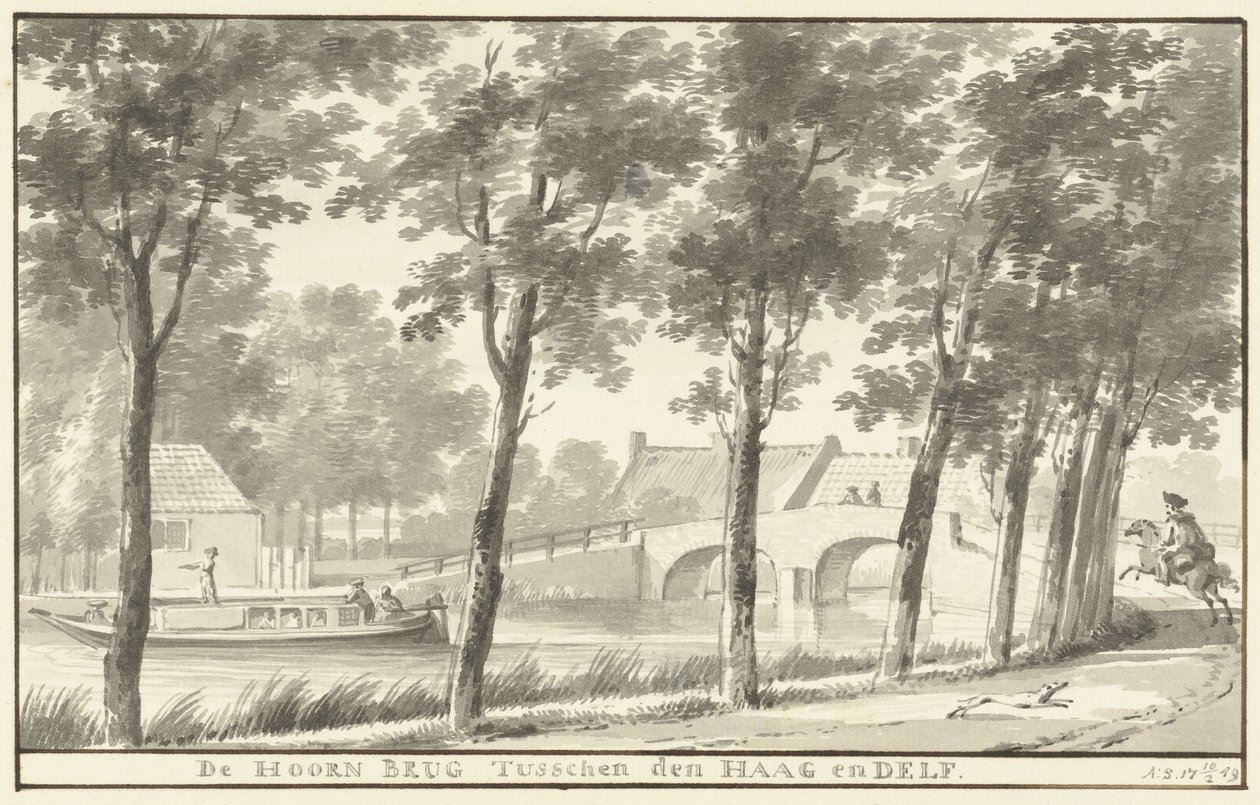 Die Hoornbrücke zwischen Den Haag und Delft von Aert Schouman