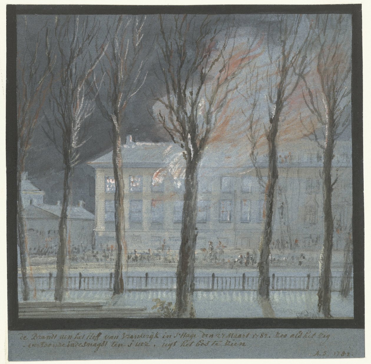 Der Brand im Haus des französischen Botschafters in Den Haag, 27. März 1782 von Aert Schouman