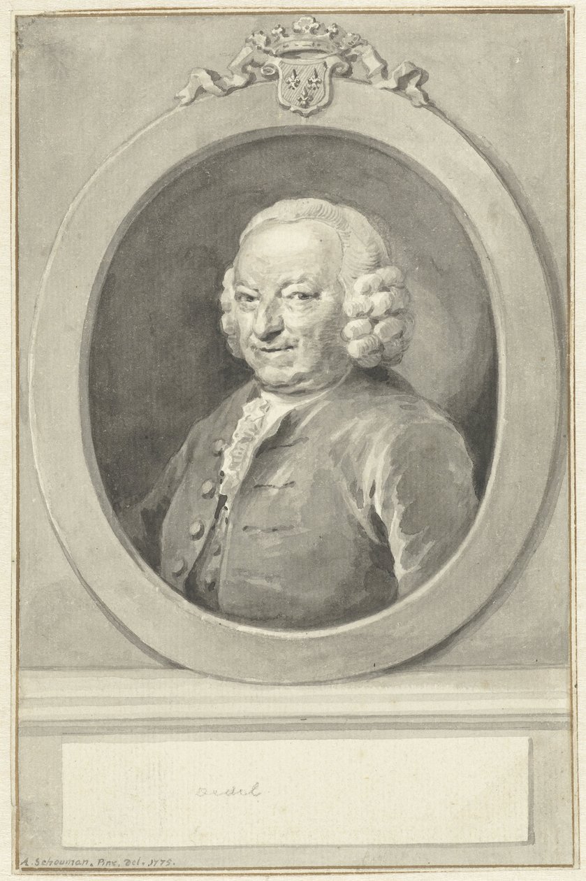 Porträt von Johan Hudde Dedel, im Oval, nach links von Aert Schouman