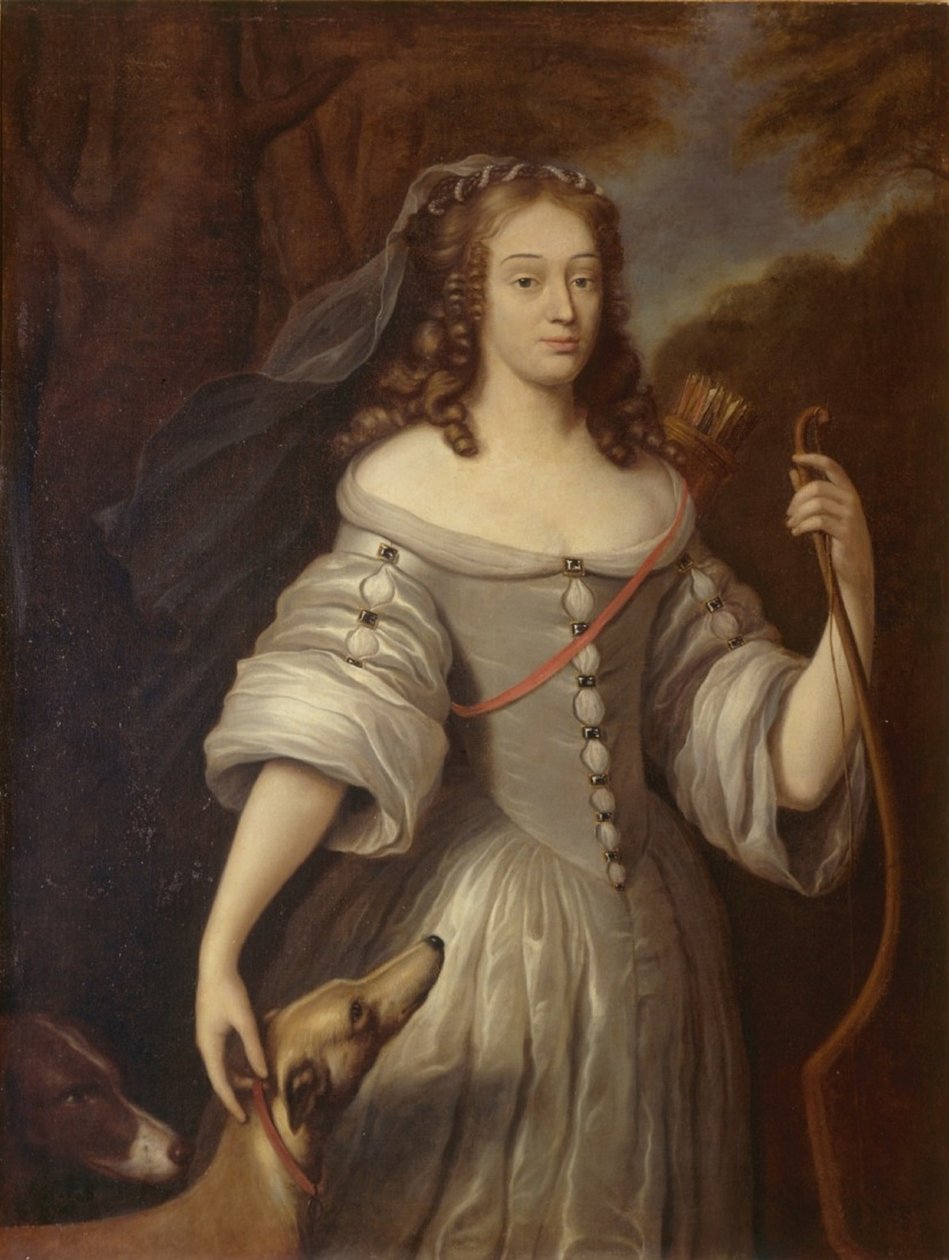 Porträt von Louise-Françoise de La Baume Le Blanc, Herzogin von La Vallière als Diana von After Claude Lefèbvre