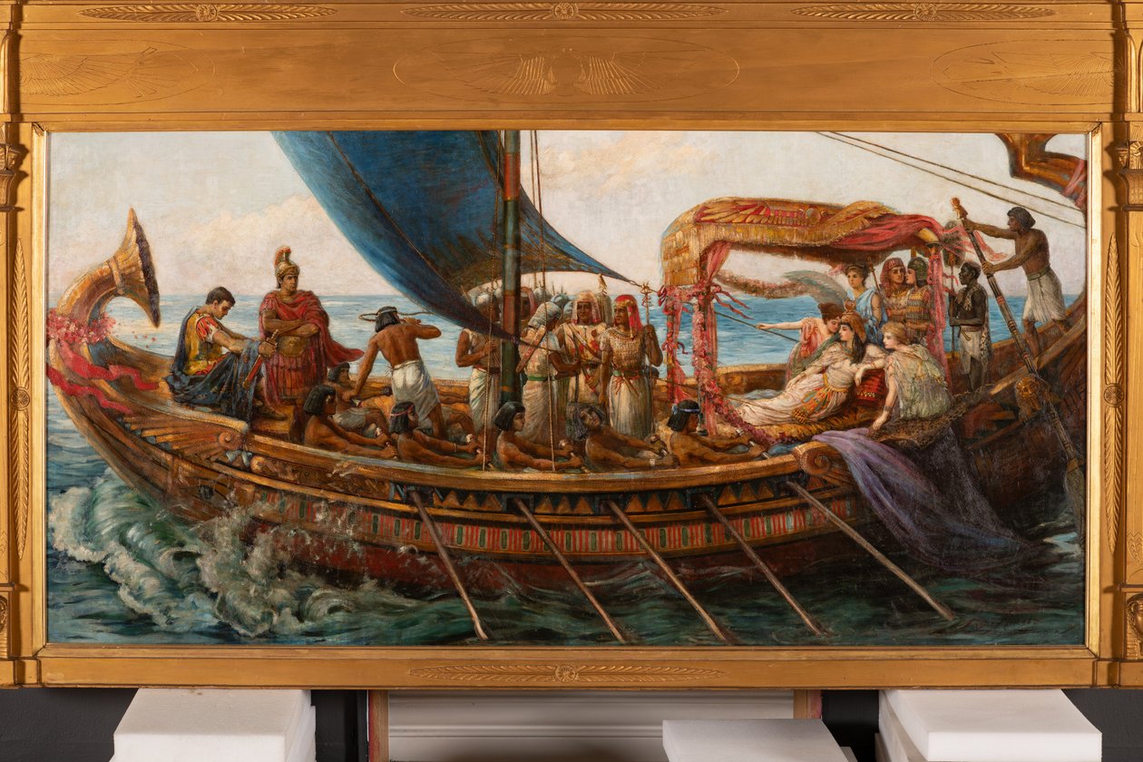 Die Flucht von Antonius und Kleopatra aus der Schlacht von Actium, ca. 1897 von Agnes Pringle