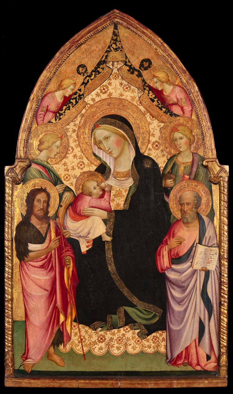 Die Madonna der Demut mit Heiligen und Engeln von Agnolo (circle of) Gaddi
