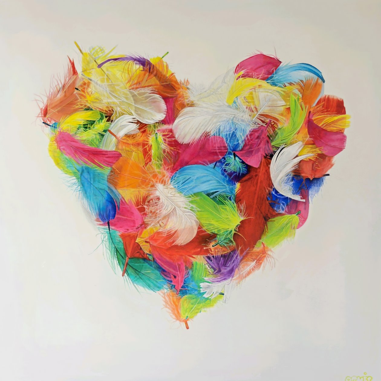 Herz der Federn, 2023 von Agnès Lefèvre