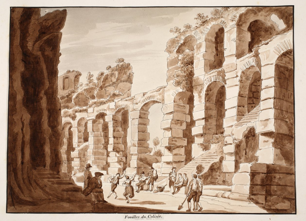 Ausgrabungen im Kolosseum, 1883 von Agostino Tofanelli