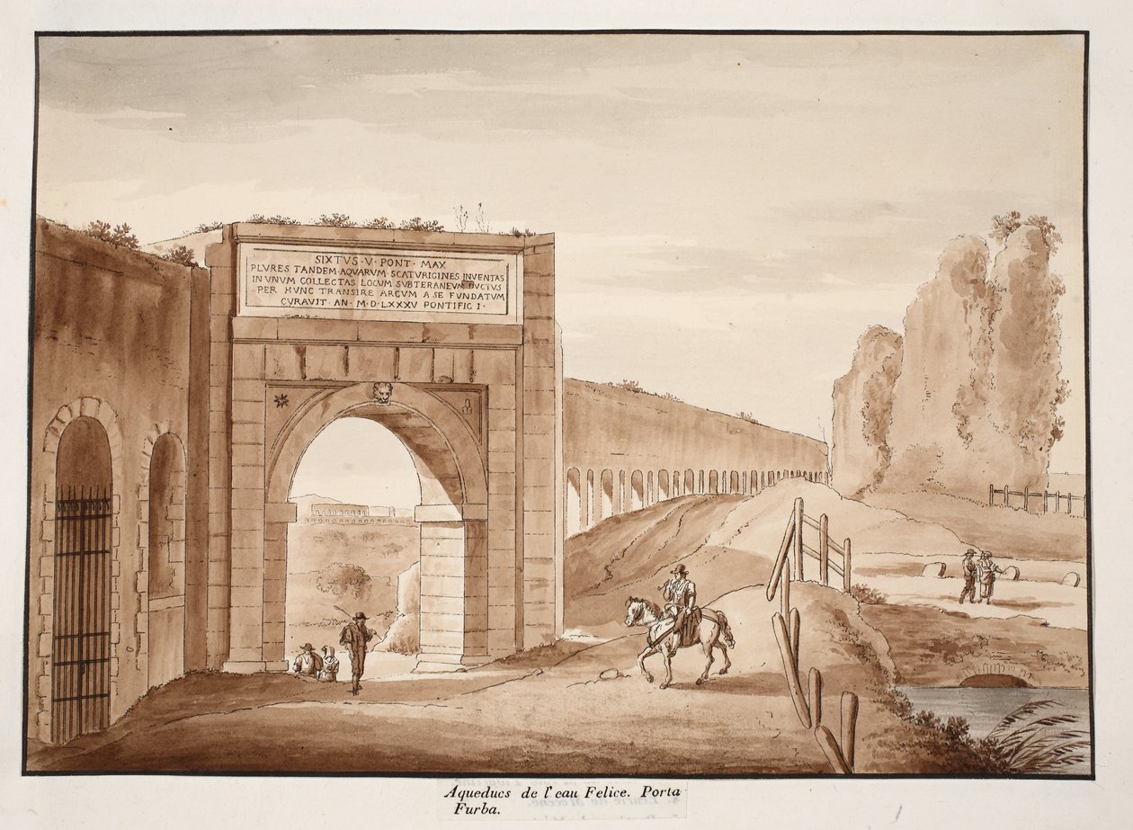 Die Acqua Felice und Porta Furba, 1833 von Agostino Tofanelli