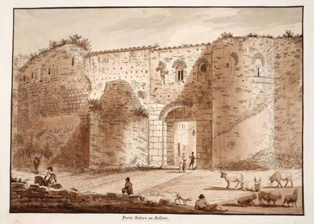 Das Porta Salaria oder Sabiner Tor, 1833 von Agostino Tofanelli