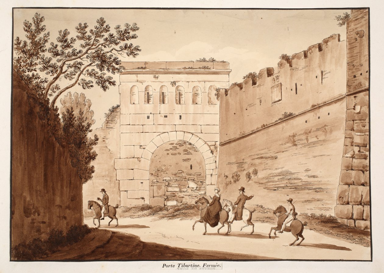 Das Porta Tiburtina, geschlossen, 1833 von Agostino Tofanelli