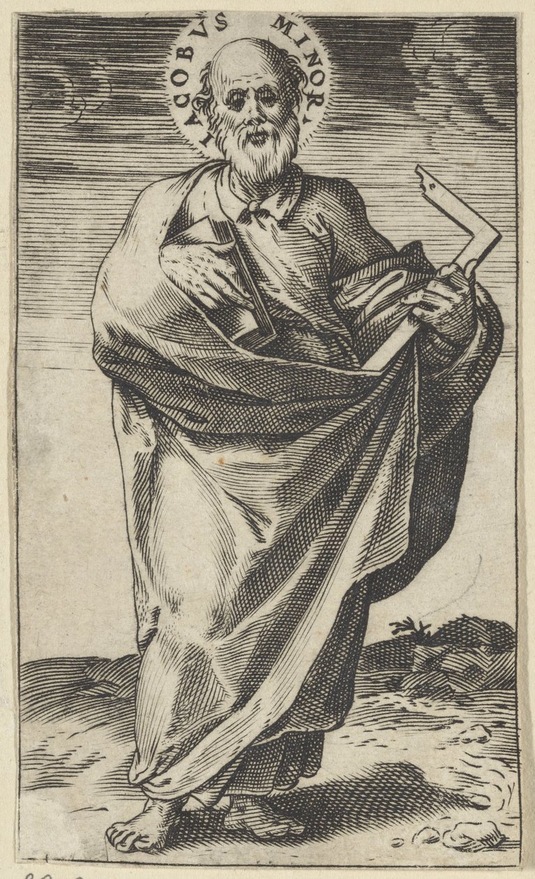Apostel Jakobus der Jüngere mit Buch und Winkelhaken von Agostino Carracci