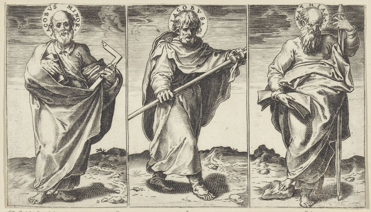 Jakobus der Jüngere, Jakobus der Ältere und Matthias von Agostino Carracci
