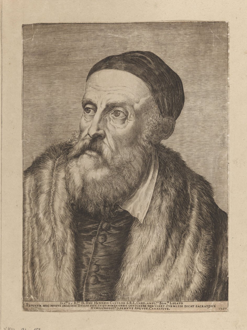 Porträt des Malers Tizian von Agostino Carracci