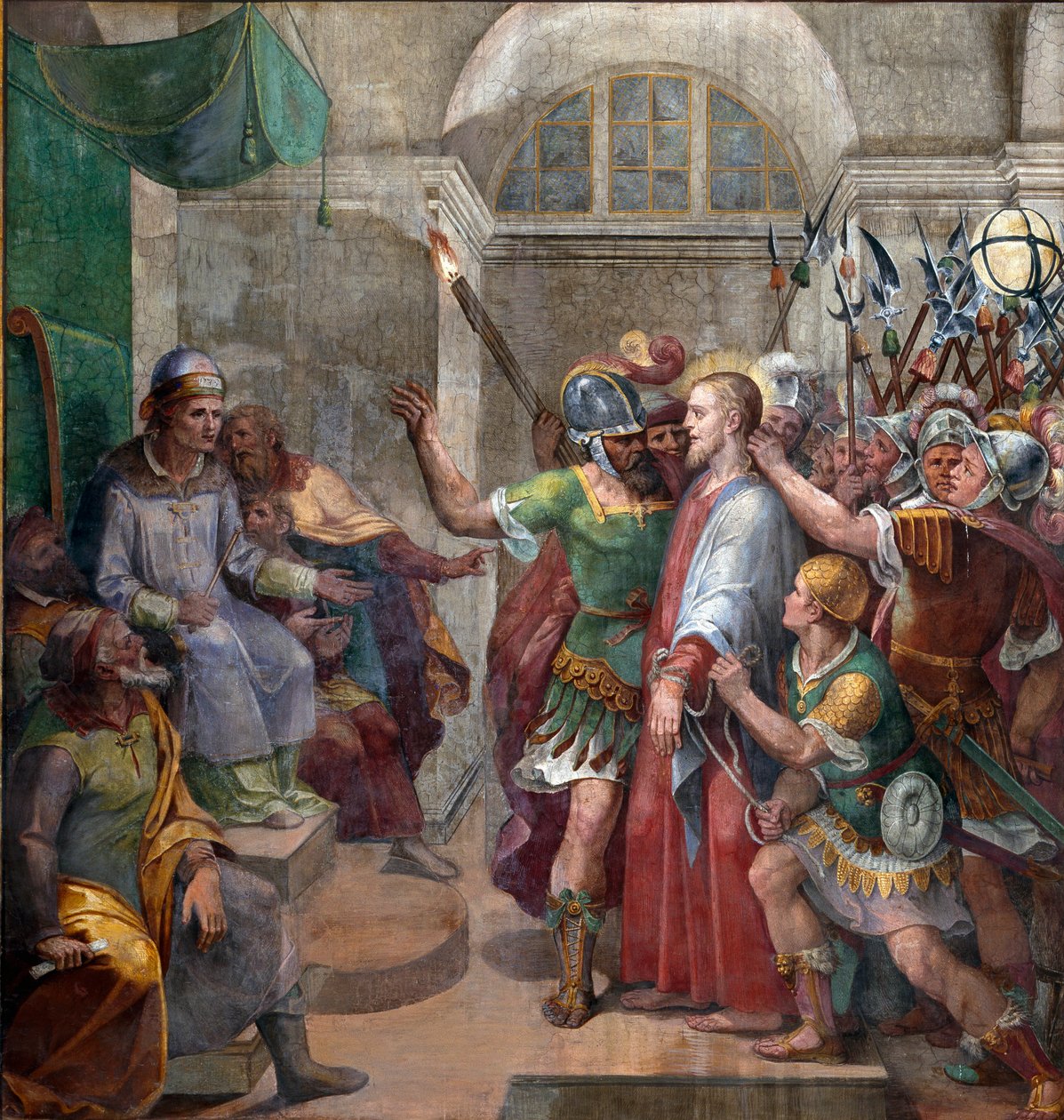 Passion: „Christus vor Pontius Pilatus“ Fresko von Agostino Ciampelli (1577-1642) 1594-1600 Rom, Basilika Santa Prassede von Agostino Ciampelli